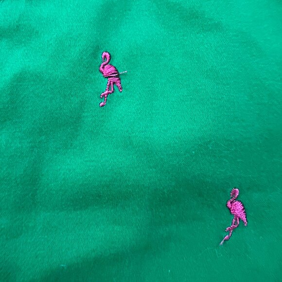 CLOSE OUT SALE: Blue Epic Denim Kelly Green Shorts Pink Flamingo - Size 8 - Picture 5 of 5